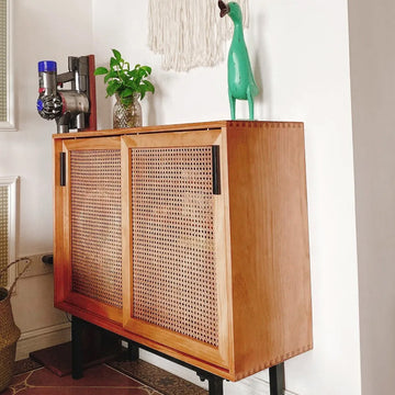 Modern Sideboard Storage Cabinet Cupboard Chest with Sliding Doors 1 Shelves